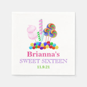 Serviette En Papier Candyland Thème Sweet 16 Napkin personnalisé