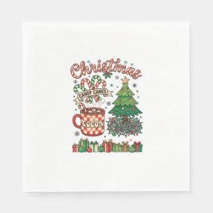 Serviette En Papier Canne à sucre de Noël Canne en sucre Cacao Arbre M