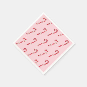 Serviette En Papier Canne de bonbon rouge blanc rayures sur fond aquar