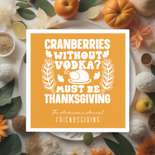 Serviette En Papier Canneberges Drôle Sans Volka Friendsgiving