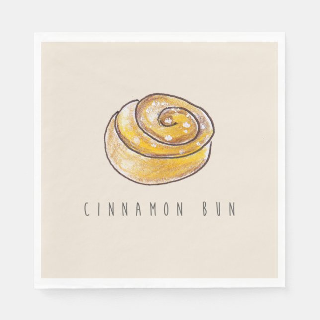 Serviette En Papier Cannelle Buns Cinnamon Rolls Café Fika (Devant)