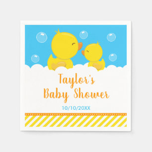 Serviette En Papier Caoutchouc jaune et bleu Baby shower
