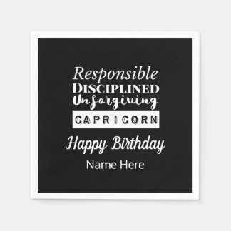Serviette En Papier Capricorn Zodiac Fun Caractéristiques Anniversaire