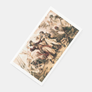 Serviette En Papier Capture, Barbe noire pirate, Revenge de la reine A