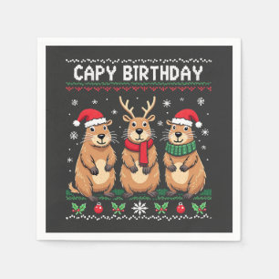 Serviette En Papier Capy Anniversaire Vilain Chant de Noël Capybara