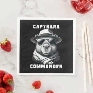Serviette En Papier Capybara avec lunettes de soleil Capy Commander