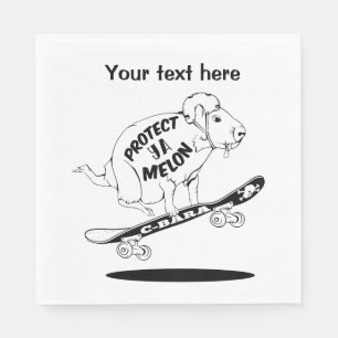 Serviette En Papier Capybara Skateboard Ollie