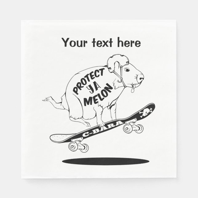 Serviette En Papier Capybara Skateboard Ollie (Devant)