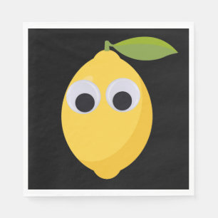 Serviette En Papier Caractère de citron, fruit doux aux yeux de googne