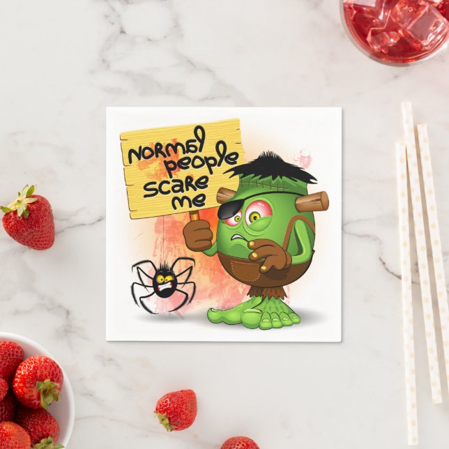 Serviette En Papier Caractère Frankenstein de 'Normal People Scare Me' (En situation)