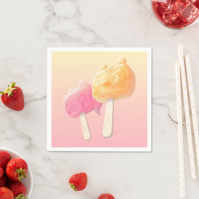 Serviette En Papier Caractère Popsicles (En situation)