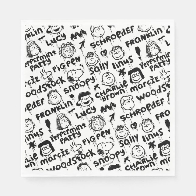 Serviette En Papier Caractères arachide Motif Graffiti (Devant)