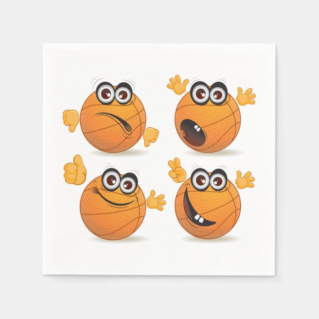Serviette En Papier Caractères de basket-ball Papier serviettes (Devant)