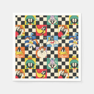 Serviette En Papier Caractères LOONEY TUNES™ sur Checker noir et blanc