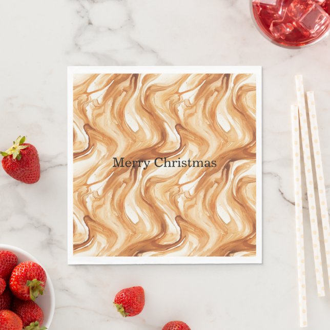 Serviette En Papier Caramel Carmel Candy Swirls Christmas (En situation)