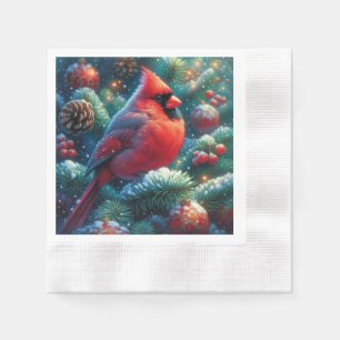 Serviette En Papier Cardinal de Noël/hiver