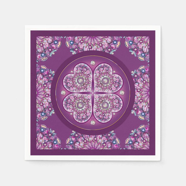 Serviette En Papier Cardinal Red Rosace (Devant)