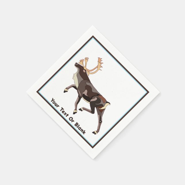 Serviette En Papier Caribou/Reindeer d'art populaire (Coin)