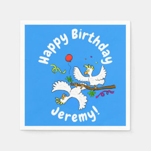 Serviette En Papier Caricature amusante de la fête des oiseaux de cock