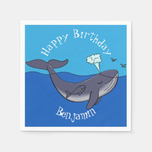 Serviette En Papier Caricature de baleine mignonne et de baleine de ve