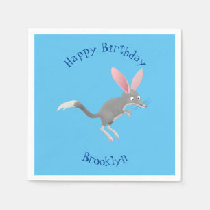Serviette En Papier Caricature de bilby australien très heureuse
