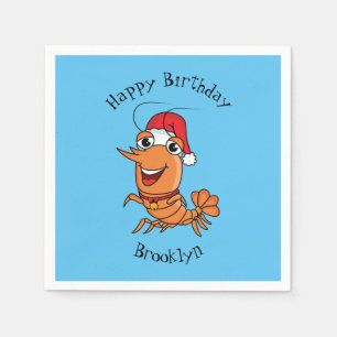 Serviette En Papier Caricature de crevettes de Noël joyeux