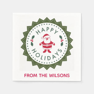 Serviette En Papier Caricature de Noël de la mignonne Père Noël