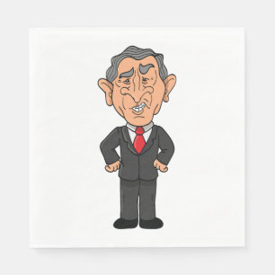 Serviette En Papier Caricature politique amusante de George W Bush