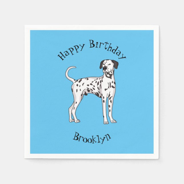 Serviette En Papier Caricature pour chien dalmate (Devant)