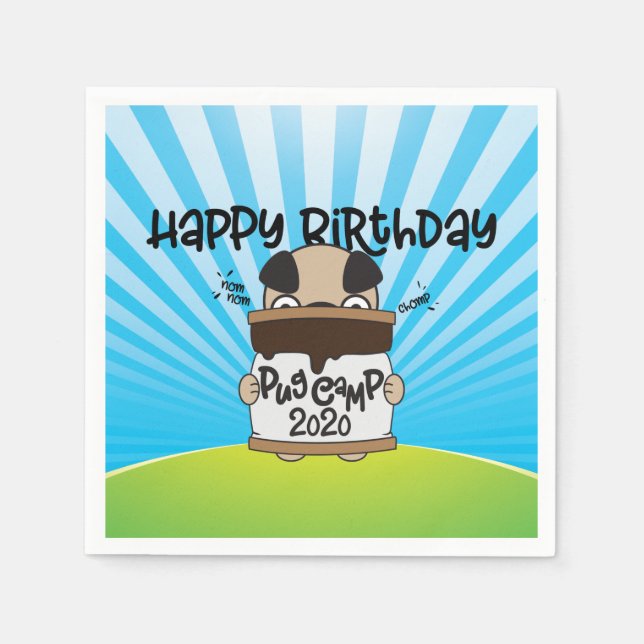 Serviette En Papier Carlin Camp 2020 Joyeux anniversaire (Devant)