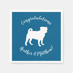 Serviette En Papier Carlin Chien Baby shower Chien bleu Chiot garçon