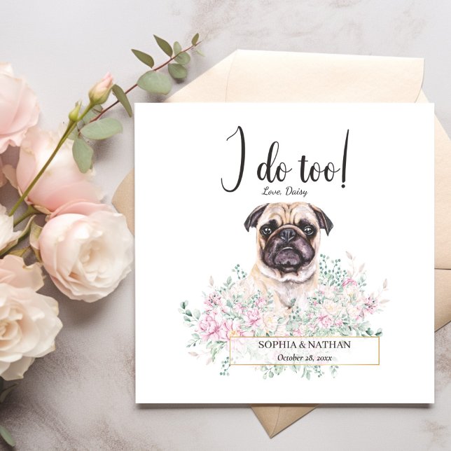Serviette En Papier Carlin Chien Mariage Cocktail Napkins (Créateur téléchargé)