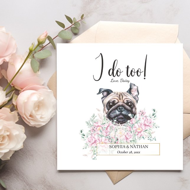 Serviette En Papier Carlin Chien Mariage Cocktail Napkins (Créateur téléchargé)