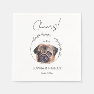 Serviette En Papier Carlin simple Chien Mariage Cocktail Napkins