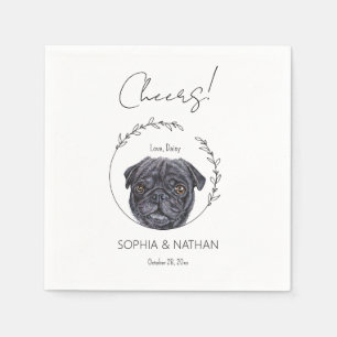 Serviette En Papier Carlin simple Chien Mariage Cocktail Napkins