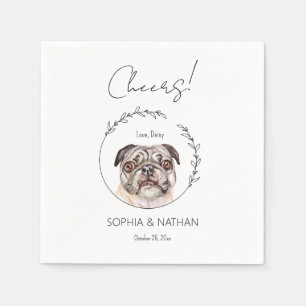Serviette En Papier Carlin simple Chien Mariage Cocktail Napkins