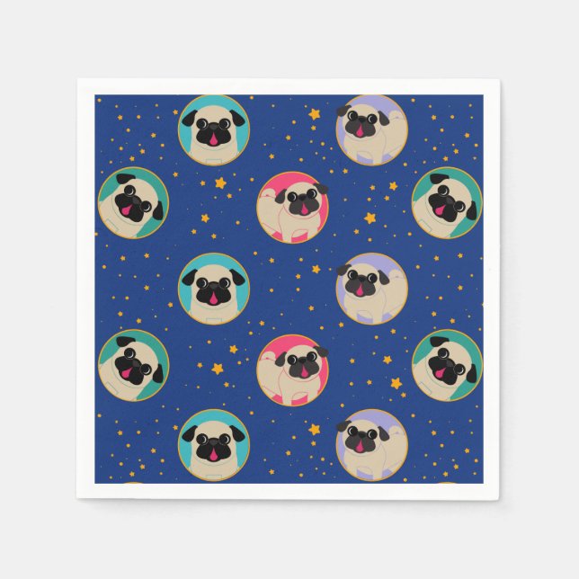 Serviette En Papier Carlins Dans Les Étoiles Motif Party Napkins (Devant)