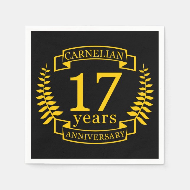 Serviette En Papier Carnelian Gemstone mariage anniversaire 17 ans (Devant)