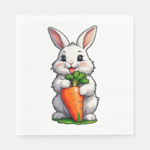 Serviette En Papier Carotte mangeuse de lapin