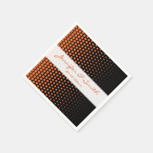 Serviette En Papier Carotte Orange Pois moderne Noir