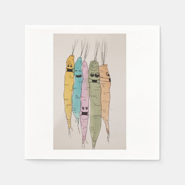 Serviette En Papier Carottes Covid "Carottes mutuelles" (Devant)