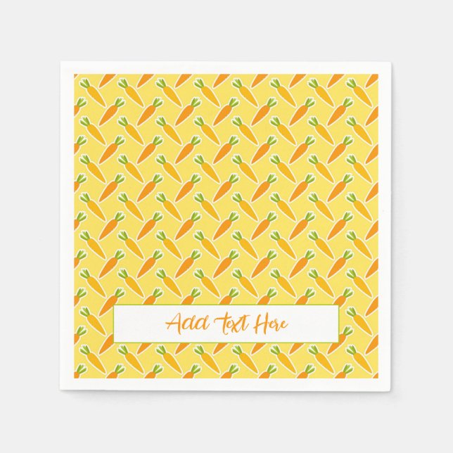 Serviette En Papier Carottes lapin de Pâques TEXTE Chasse aux oeufs Ja (Devant)