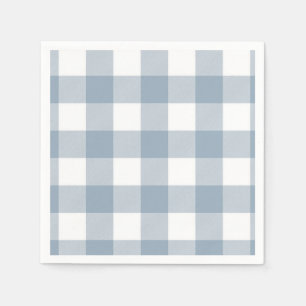 Serviette En Papier Carré de plaid rustique bleu gris de ferme