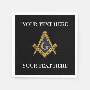 Serviette En Papier Carré maçonnique Freemason et Bleu de boussole