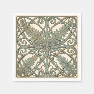 Serviette En Papier Carré Orné Art Nouveau Tilleul Vintage 