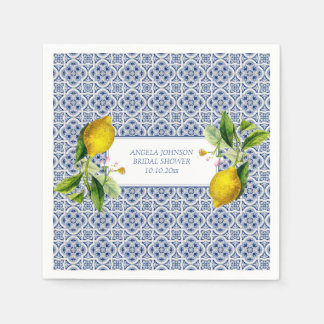 Serviette En Papier Carreaux de citron de la côte d'Amalfi Italie Noms
