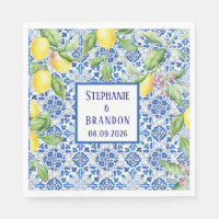 Carreaux Portugais Citrons Mariage Méditerranéen
