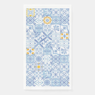 Serviette En Papier Carrelage bleu, d'inspiration italienne