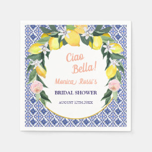 Serviette En Papier Carrelage bleu italien Cions Ciao Bella Fête des m