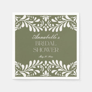 Serviette En Papier Carrelage de Talavera vert Fête de mariage espagno